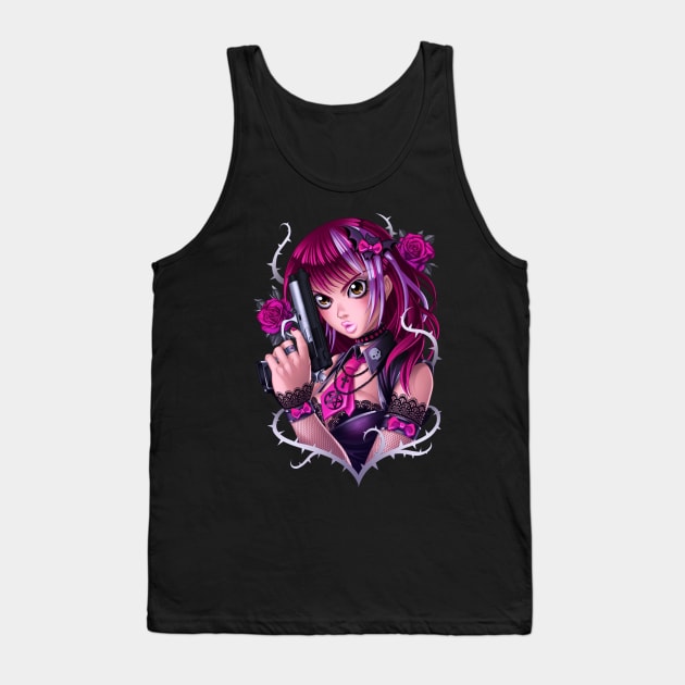 Guns and Roses Manga Girl Tank Top by bomazu